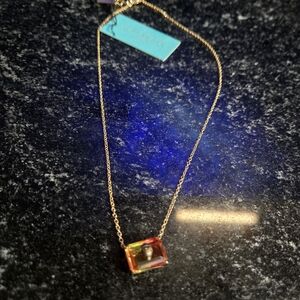 Kurt Geiger Gold Necklace with Multicolor Gem